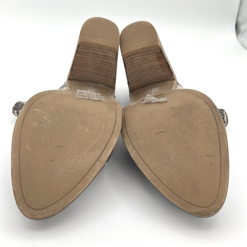 Dolce Vita - women’s Selene‎ Snake embossed heeled Mule shoes gray / tan size 8 - Picture 12 of 13
